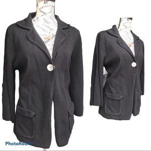 Anthropologie Oliver by Escio One-Button Cardigan with Pockets /  Large / Black